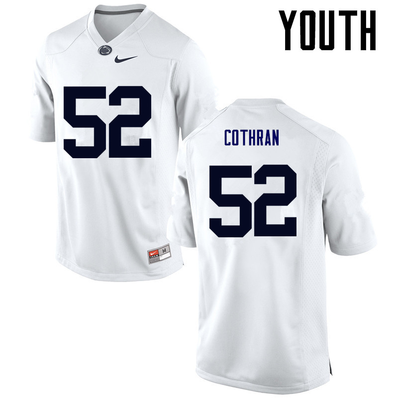 Youth Penn State Nittany Lions #52 Curtis Cothran College Football Jerseys-White